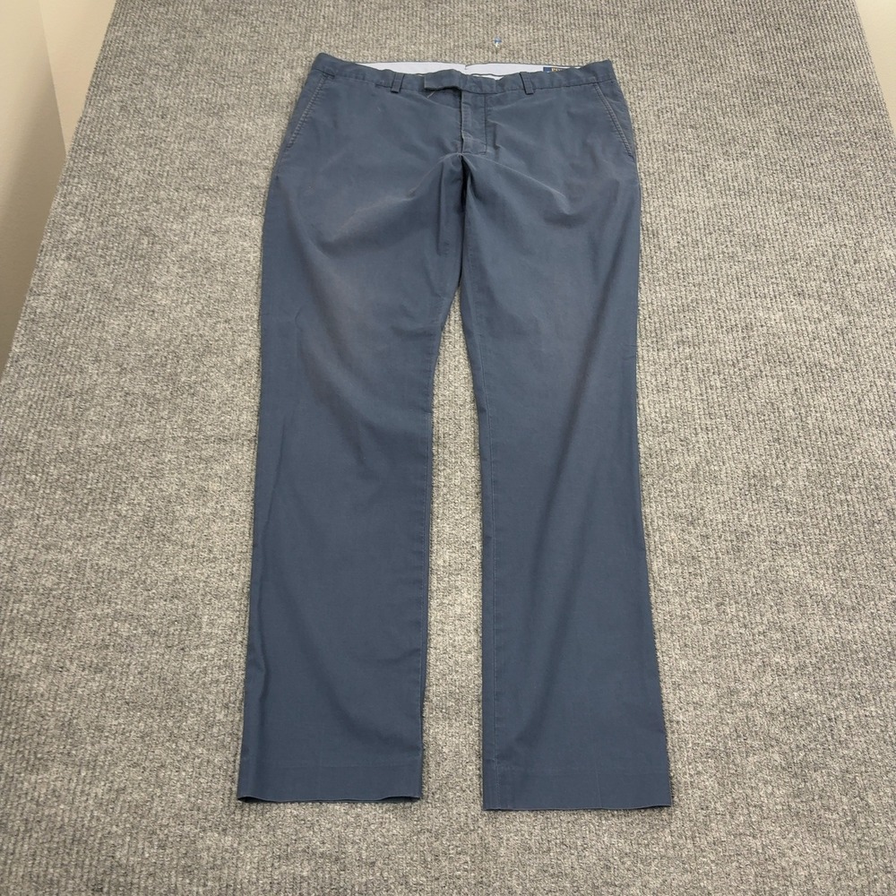 Polo Ralph Lauren‎ Chinos Mens 36 Blue Cotton Blend Slim Fit Casual Preppy
